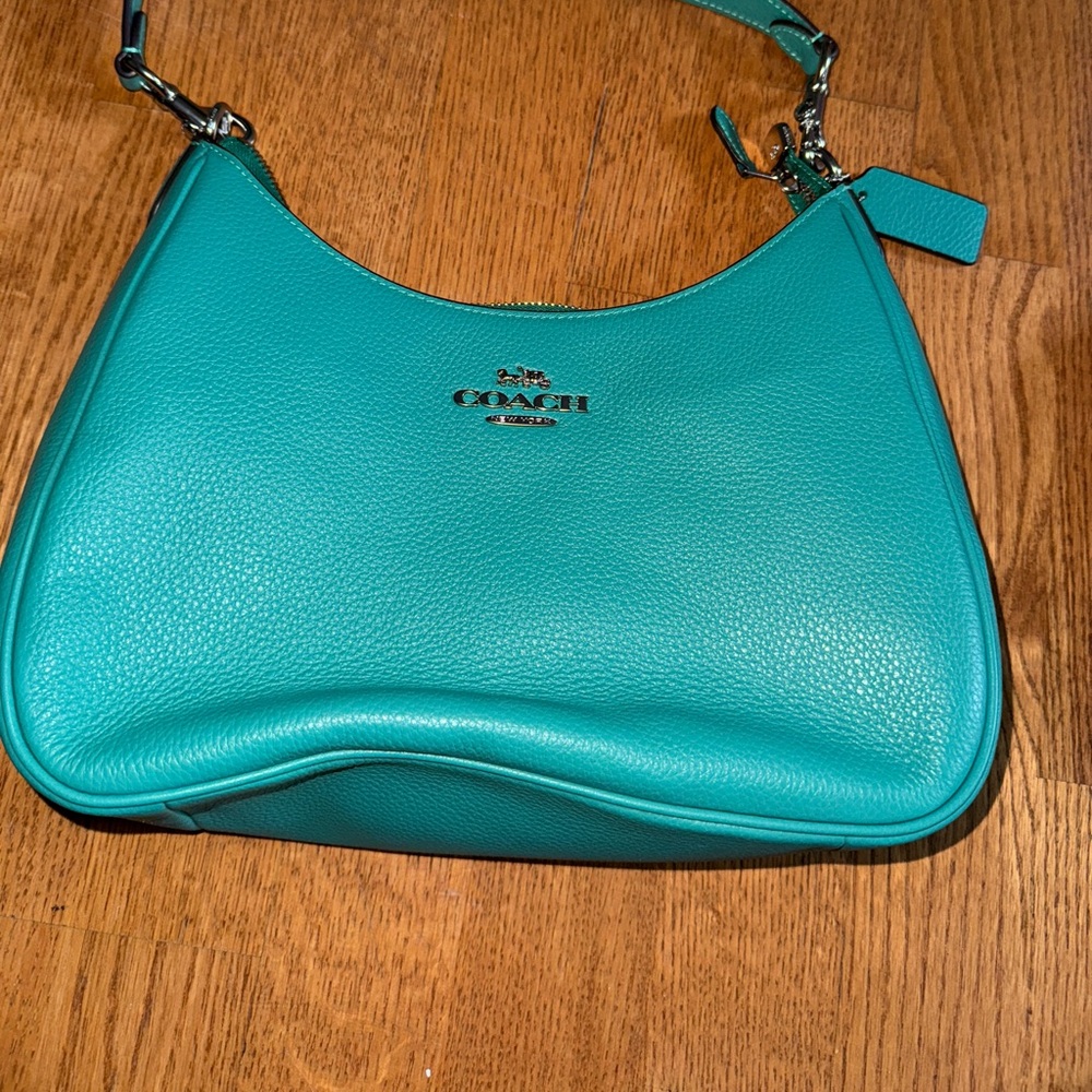 Coach Turquoise Leather hobo Shoulder Bag- never used stored in smoke-free home